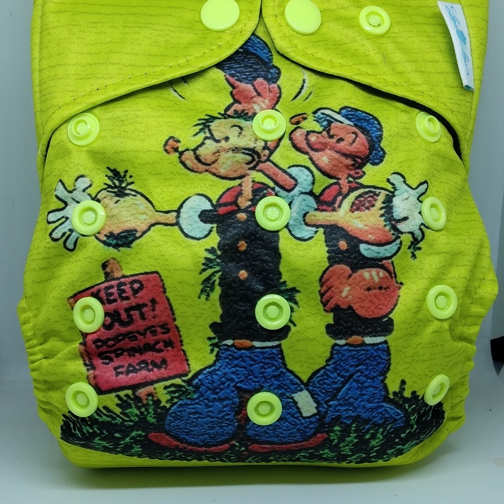 Popeye Reusable Cloth Pocket Diapers Adjustable Snaps - Picture 2 of 2